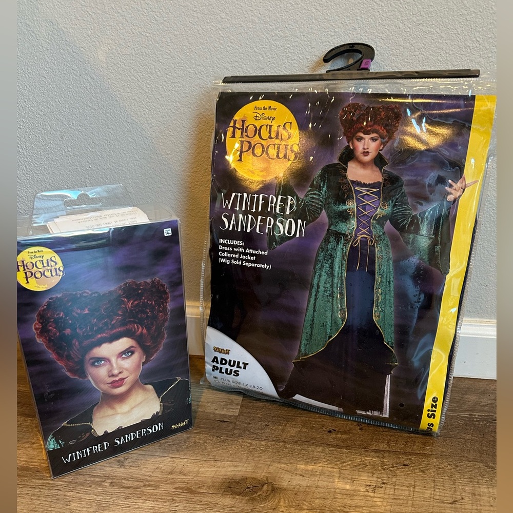 Spirit Hocus Pocus Winfred Sanderson Costume with wig and necklace size 1X